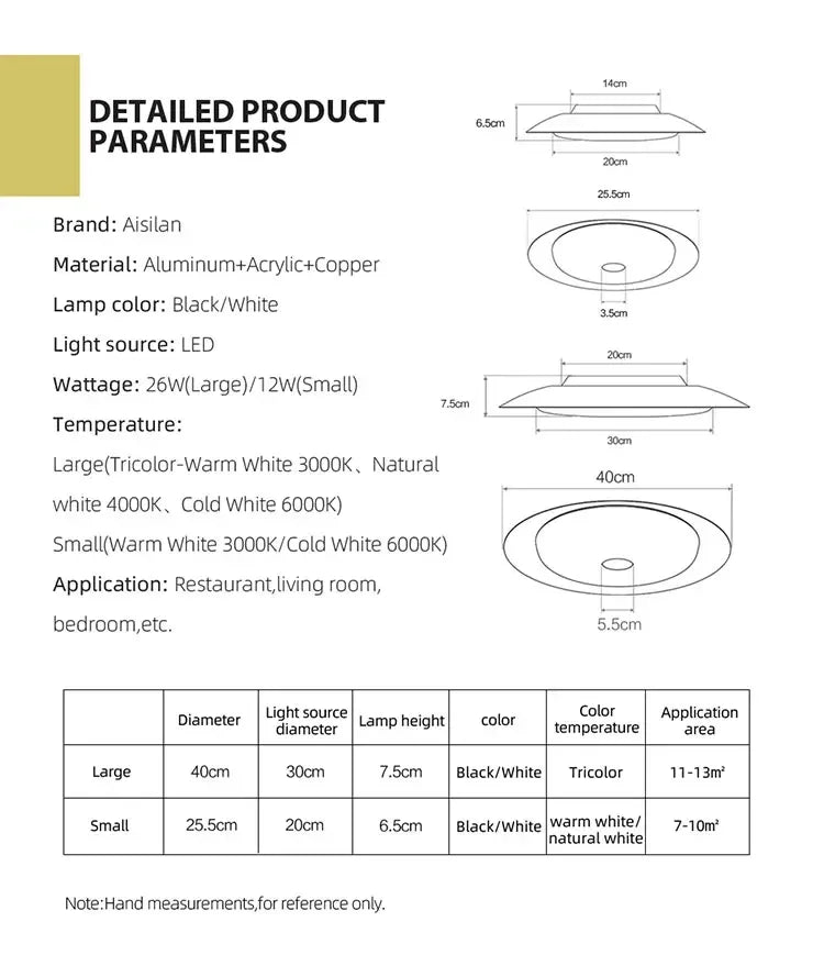 DecorBites™ LED Ceiling Light Soft Lighting for Living Room Bedroom Kitchen - Waterproof & Dustproof