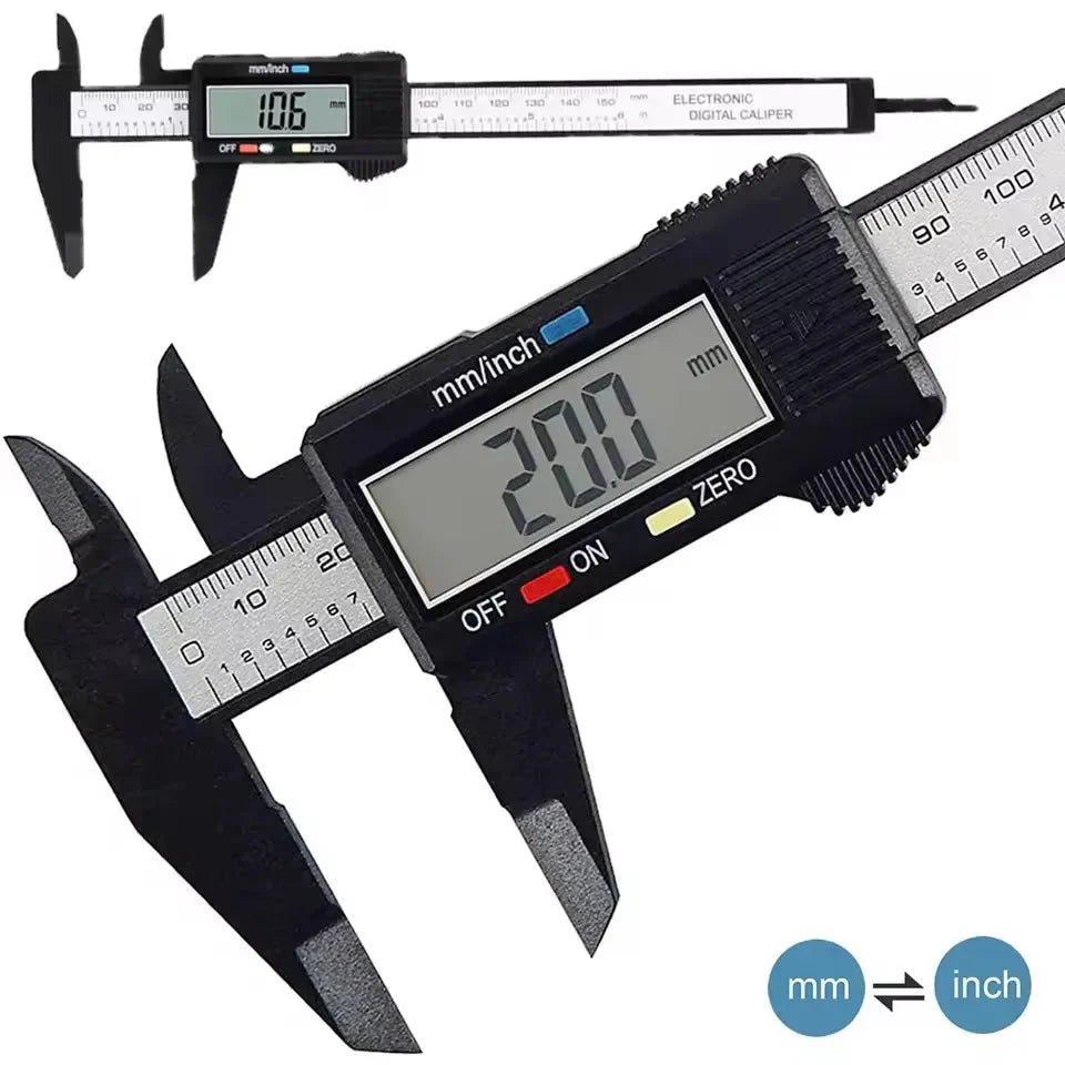 150mm Digital Caliper – Carbon Fiber Vernier Gauge with LCD Display