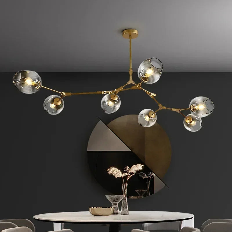 DecorBites™ Glass LED Ceiling Chandelier for Kitchen Dining Living Room