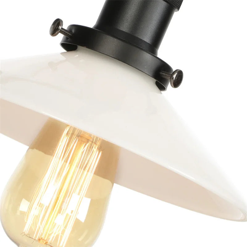 DecorBites™ Industrial LED Wall Light Fixture with Glass Pull Chain Switch - 2 Heads