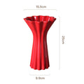 DecorBites™ Geometric Fold Pattern Ceramic Vase Red Floral Arrangement Terrarium Home Decor