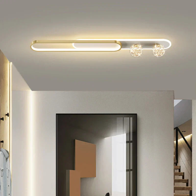 DecorBites™ Gold Starry Strip Flush Mount Ceiling Light Luxury Chandelier