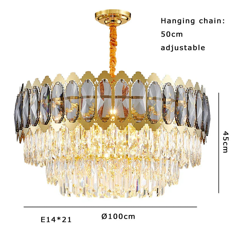 DecorBites™ Crystal Ceiling Chandelier for Modern Living Room Decor
