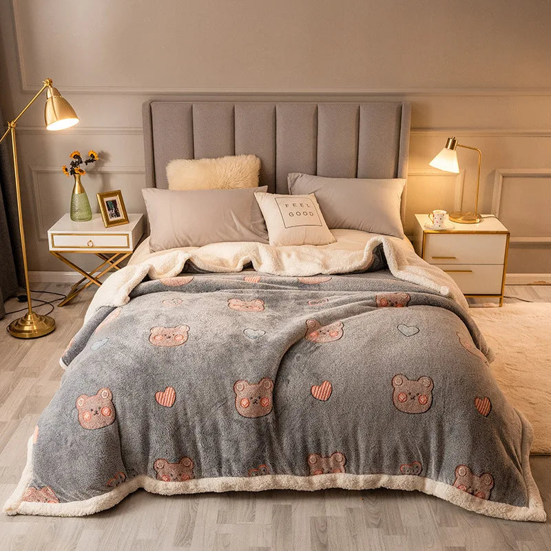 DecorBites™ Double-Sided Fleece Wool Blanket