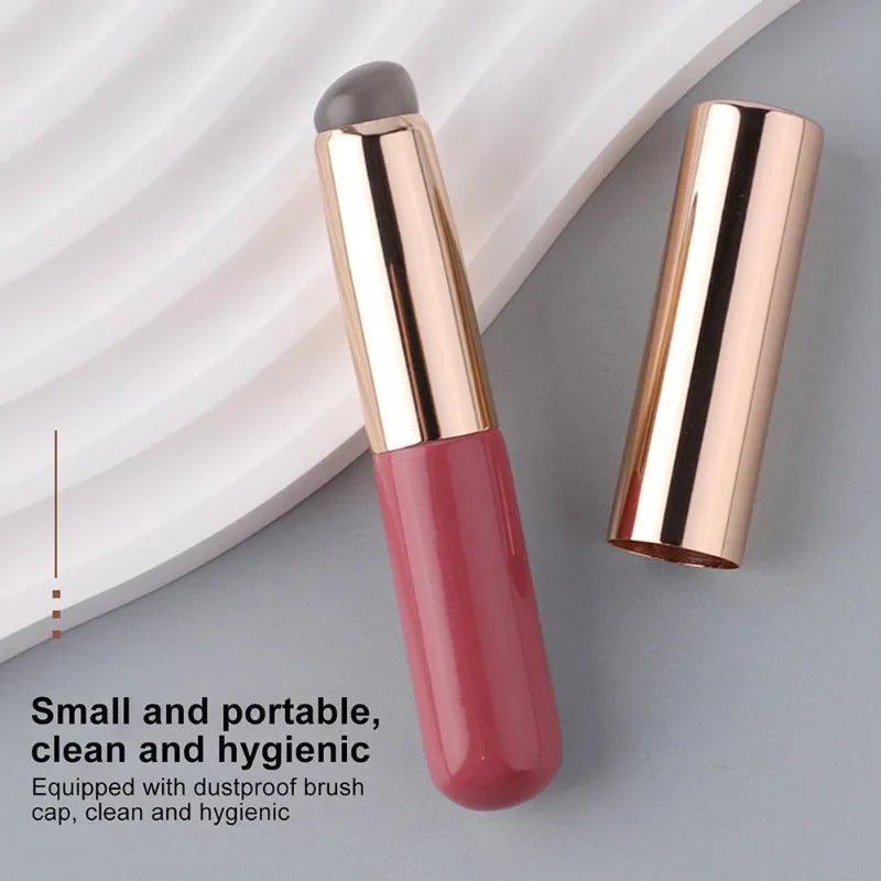 Silicone Lip Brush with Cover Cap | Soft Concealer Makeup Brush