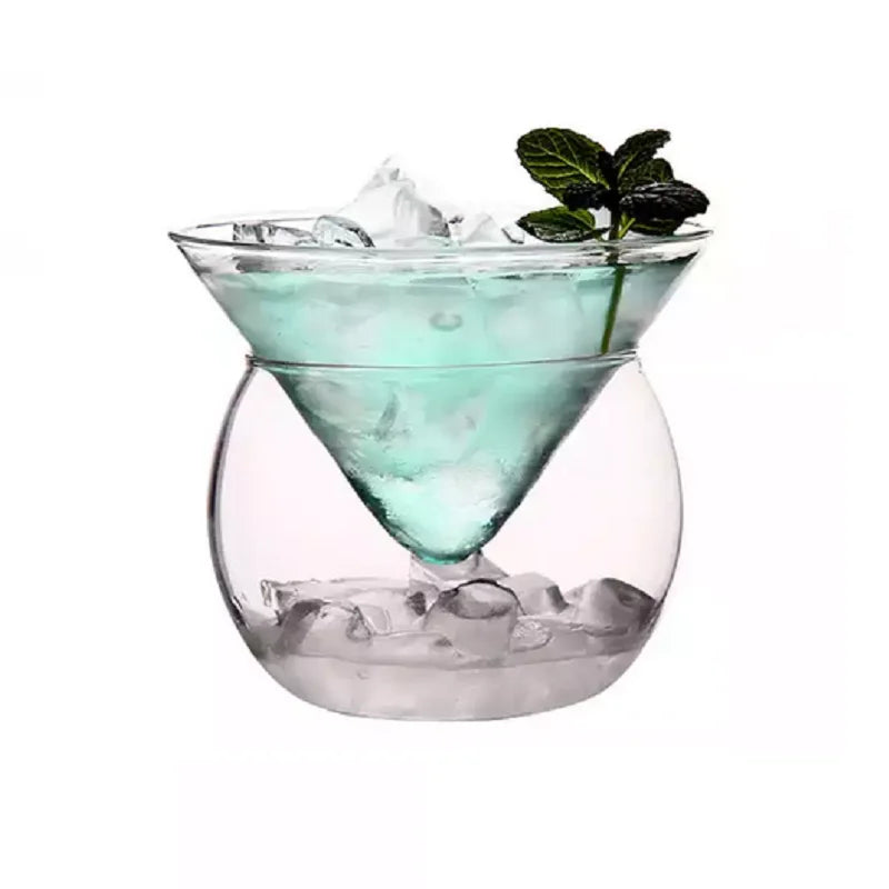 DecorBites™ 150ml Stemless Martini Chiller Ball Base Cocktail Glass Cup