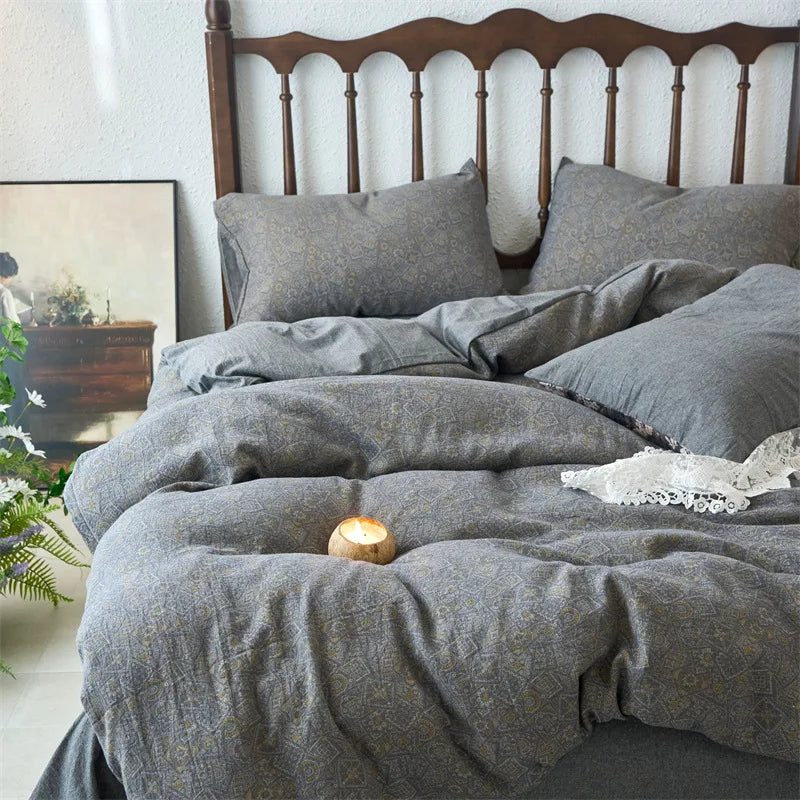 DecorBites™ Cotton Jacquard Bedding Sets Vintage Quilt Set for All Seasons