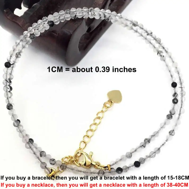 Faceted Gemstone Bead Choker Necklace and Bracelet Set | Natural Stone Jewelry for Men and Women