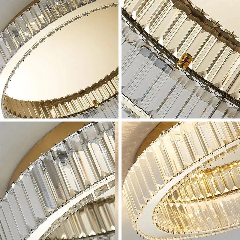 DecorBites™ Crystal LED Chrome Ceiling Light Stainless Steel Art Lighting
