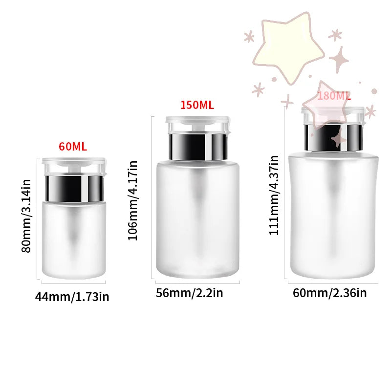 60ml 150ml 180ml 250ml Empty Pump Dispenser Bottle | Refillable UV Gel Polish Remover Container