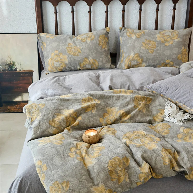 DecorBites™ Cotton Jacquard Bedding Sets Vintage Quilt Set for All Seasons
