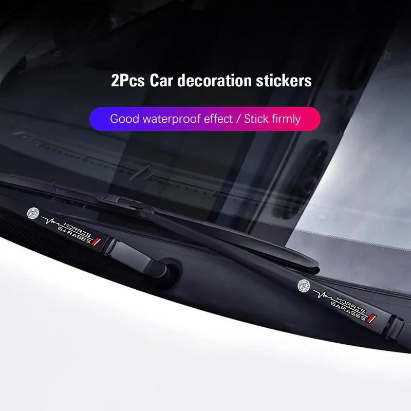 2Pcs Car Wiper Sticker Set | Waterproof PU Decals for MG Models