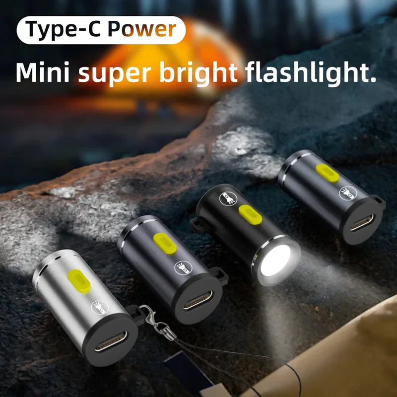 Mini High Brightness LED Flashlight | Type C Rechargeable Travel Torch