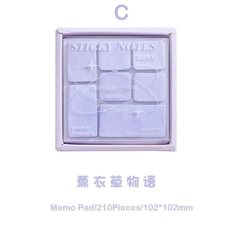 Colorful Aesthetic Sticky Notes | 210pcs Memo Pad Set for Scrapbooking