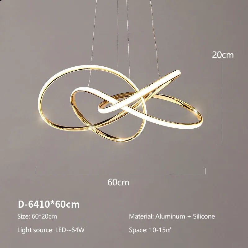 DecorBites™ Geometric Line LED Chandelier for Modern Home Decor and Lighting