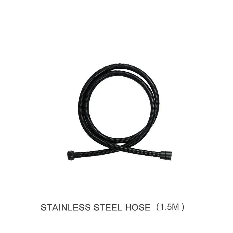 Modern matte black shower slider rail set bathroom rainhead