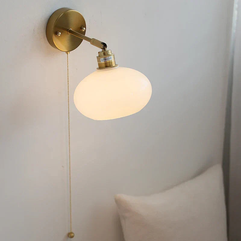 DecorBites™ Japanese Style LED Wall Sconce Glass Rotate Pull Chain Switch Stair Light