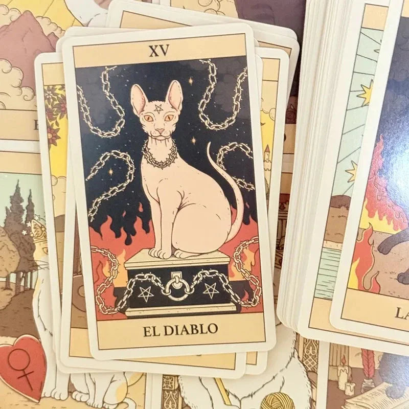 El Tarot de los Gatos – 78-Card Spanish Divination & Board Game Deck