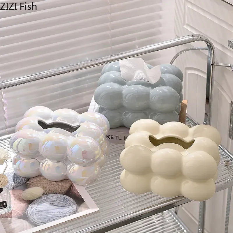 DecorBites™ Cotton Candy Ceramic Tissue Box - Modern Decor