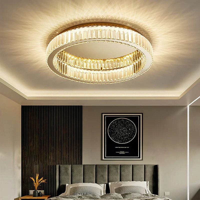 DecorBites™ Crystal LED Chrome Ceiling Light Stainless Steel Art Lighting