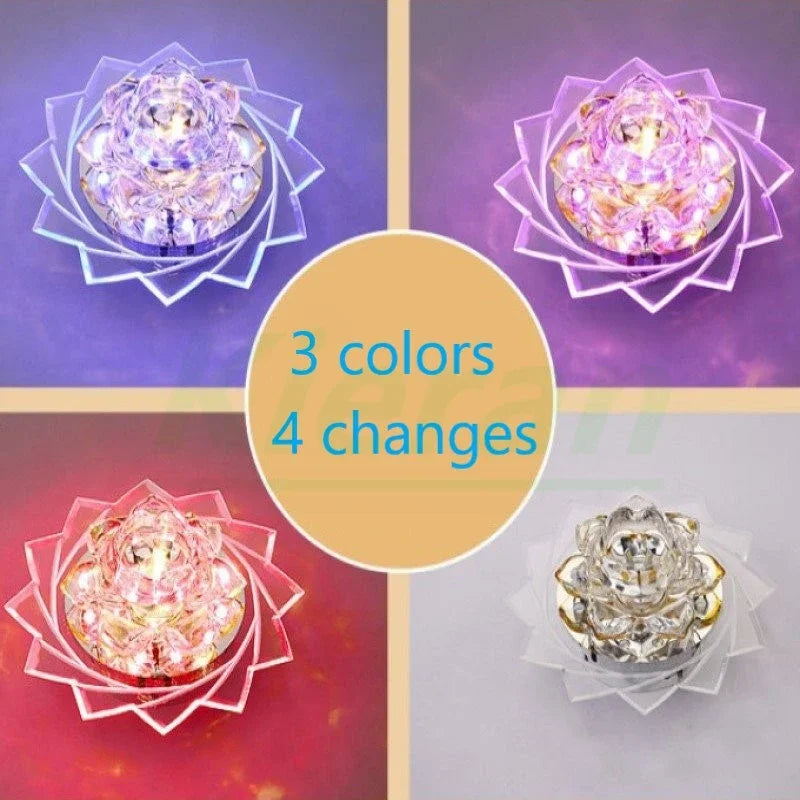 DecorBites™ Lotus Crystal LED Ceiling Lamp, Nordic Brights, Modern Style