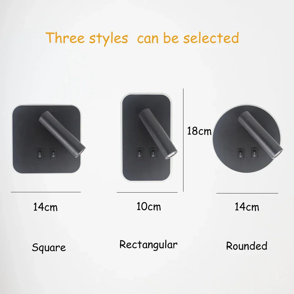 DecorBites™ Adjustable Wall Lamp for Bedroom, Study, or Reading - 350° Rotation, Switch Included