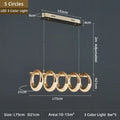 DecorBites™ Gold Acrylic Circle Ring LED Pendant Chandelier