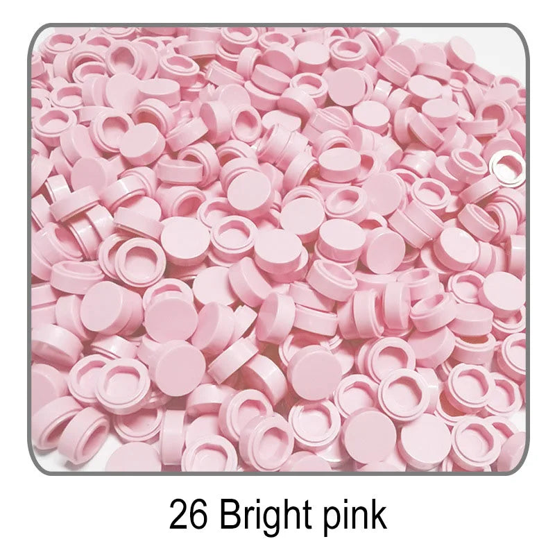 1000Pcs Tile 1x1 Round Building Blocks | 52 Color DIY Educational Creative Toy Set