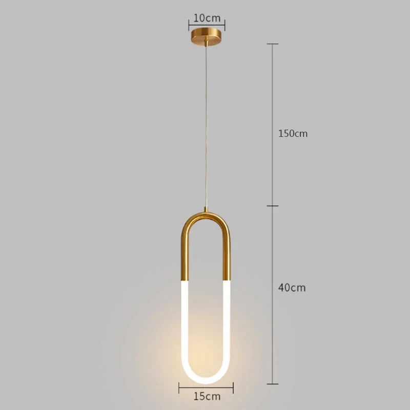 DecorBites™ Gold Black LED Pendant Light: Single/Double Head, Long Line Hanging Lamp