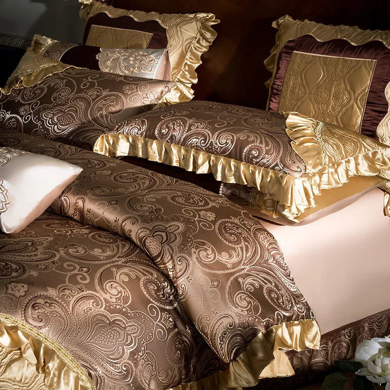 DecorBites™ 200S Embroidery Egyptian Cotton Bedding Set - Queen King Linens