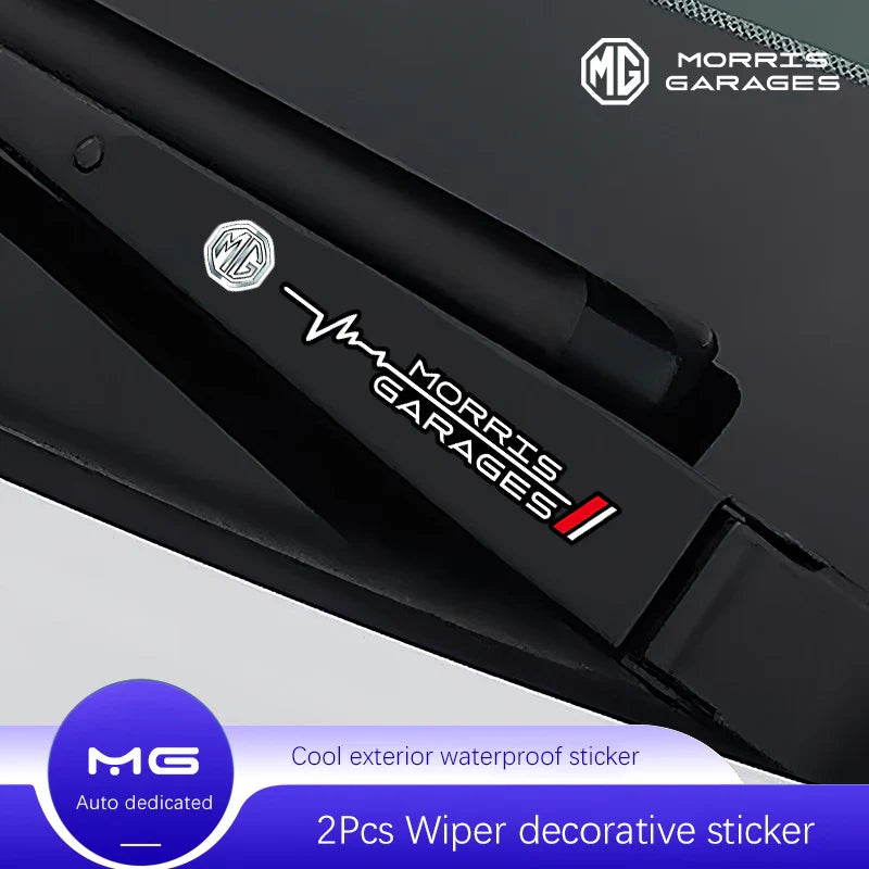 2Pcs Car Wiper Sticker Set | Waterproof PU Decals for MG Models