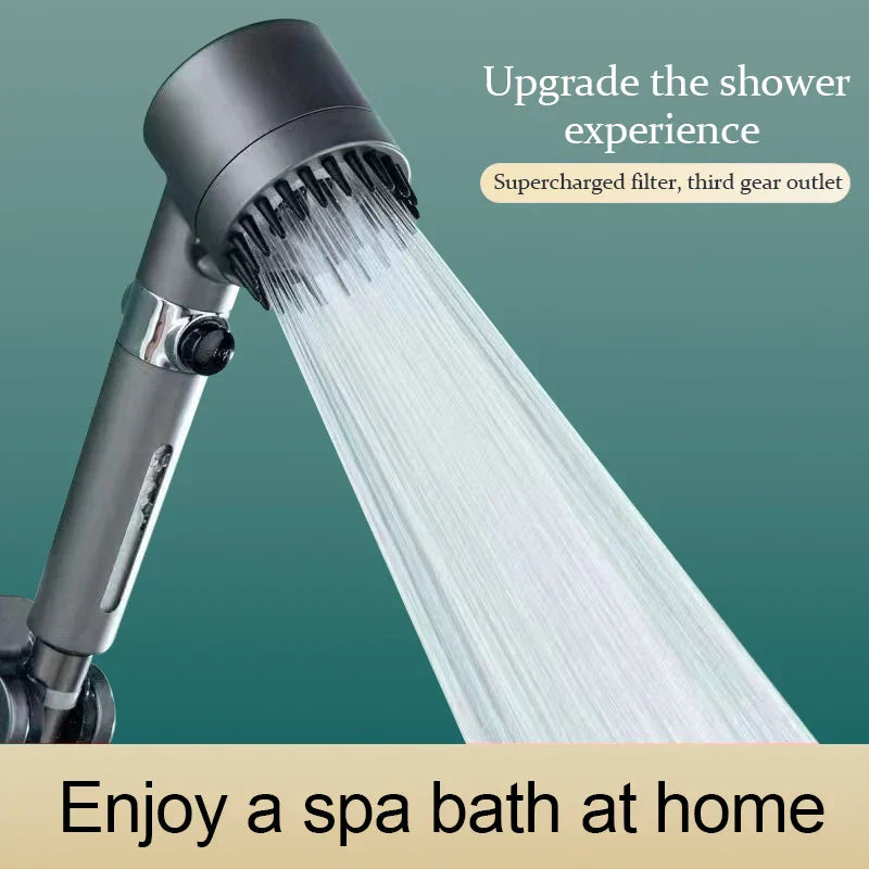 DecorBites™ 3-Mode High Pressure Handheld Shower Head with Stop Button - Bathroom Spray Nozzle
