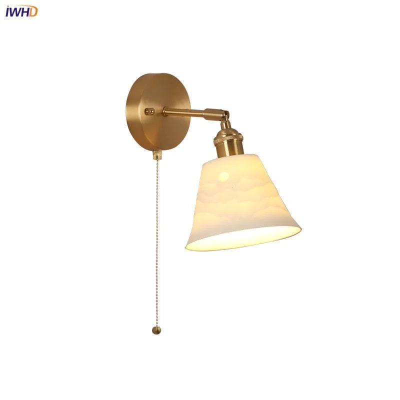 DecorBites™ Copper LED Wall Light Fixture with Pull Chain Switch for Modern Living Spaces