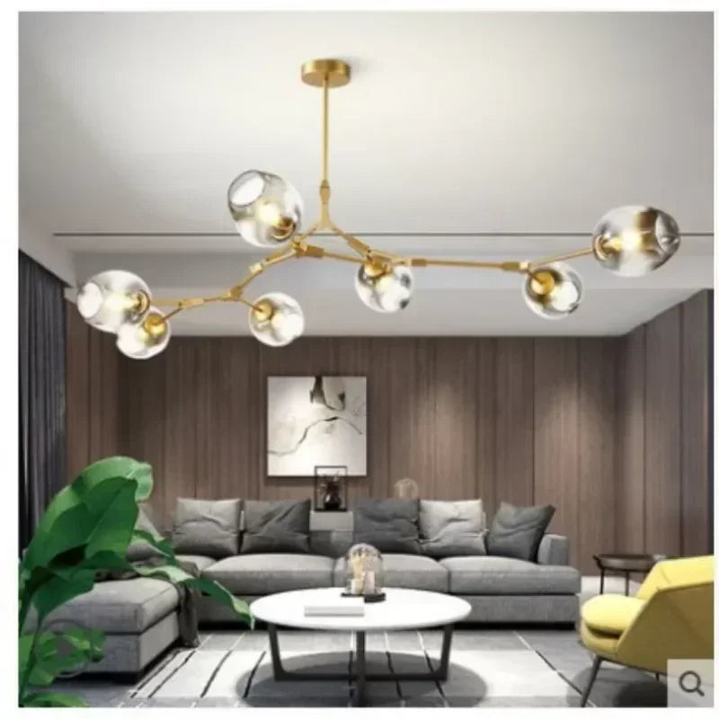 DecorBites™ Glass LED Ceiling Chandelier for Kitchen Dining Living Room