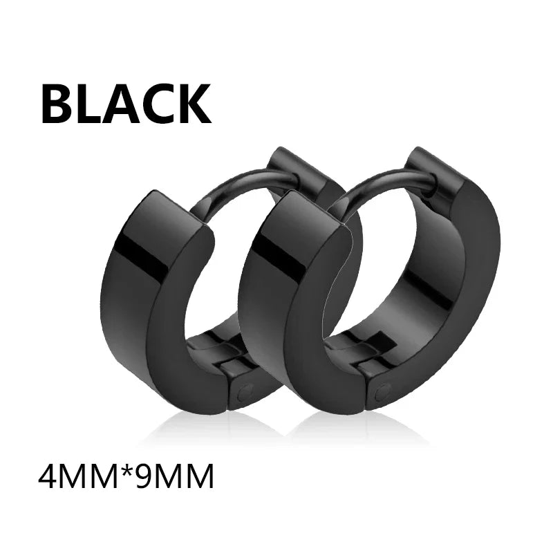 Gothic Hoop Earrings for Men and Women | Stainless Steel Clip-On Ear Cuffs
