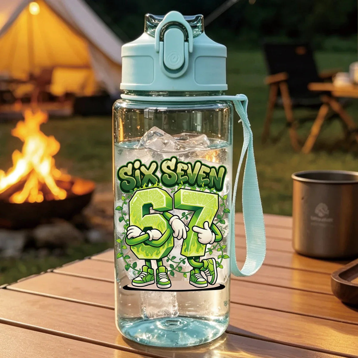 500ml 17oz Printed Straw Cup | BPA Free Summer Sports Water Bottle
