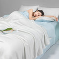 Light green & cream cool ice silk quilt set bedroom bedding