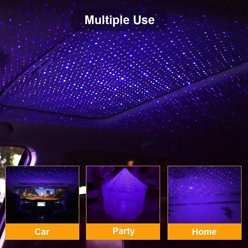 LED Car Roof Star Night Light Projector | USB Galaxy Atmosphere Lamp