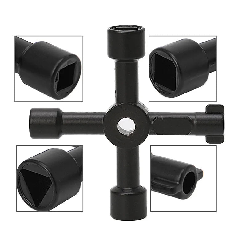 4-in-1 Portable Black Hand Screwdriver | Multi-Functional DIY Socket Tool Set