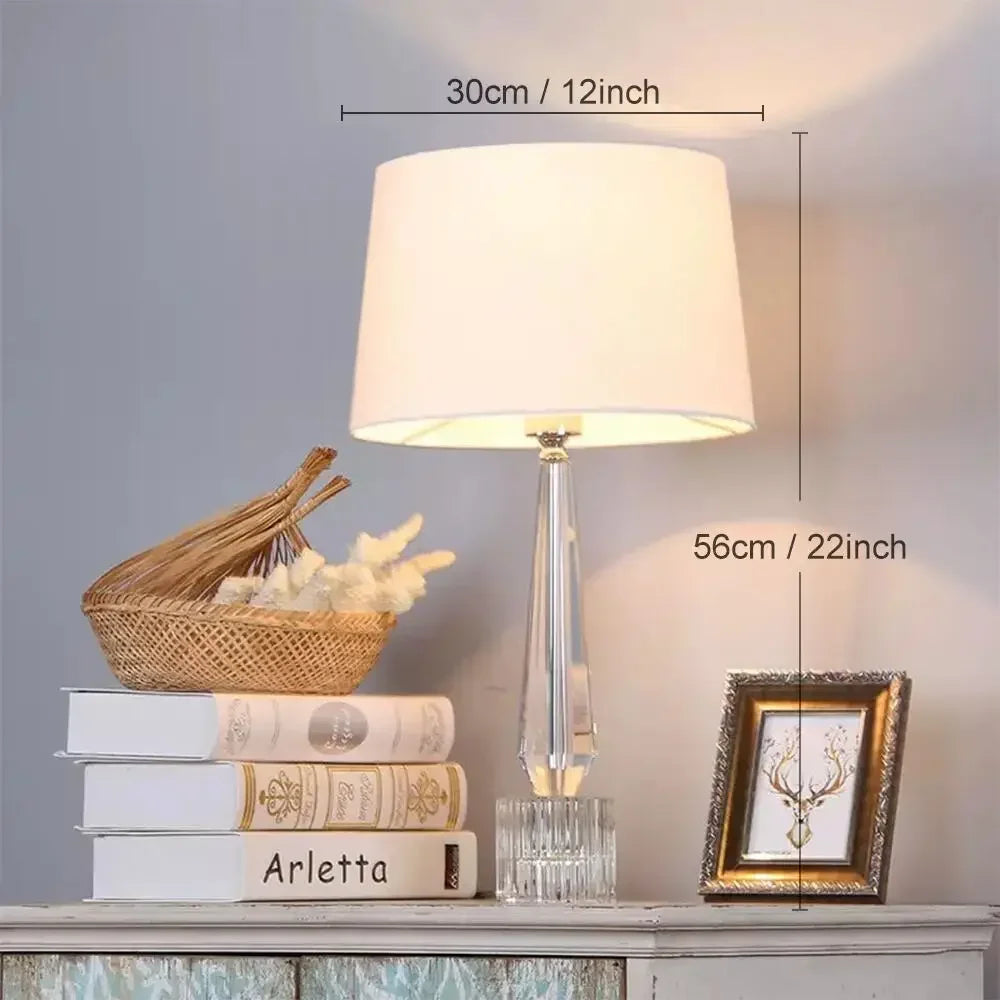 DecorBites™ Crystal Table Lamp with Remote Control, LED Light for Living Room, Bedroom & Bedside