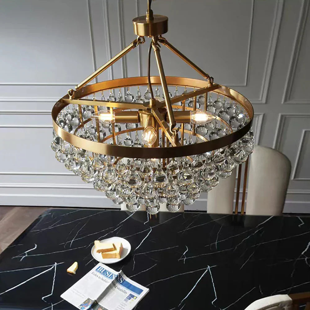DecorBites™ Crystal Bead Ceiling Pendant Lights - Retro Luxury Gold Home Decor Lighting