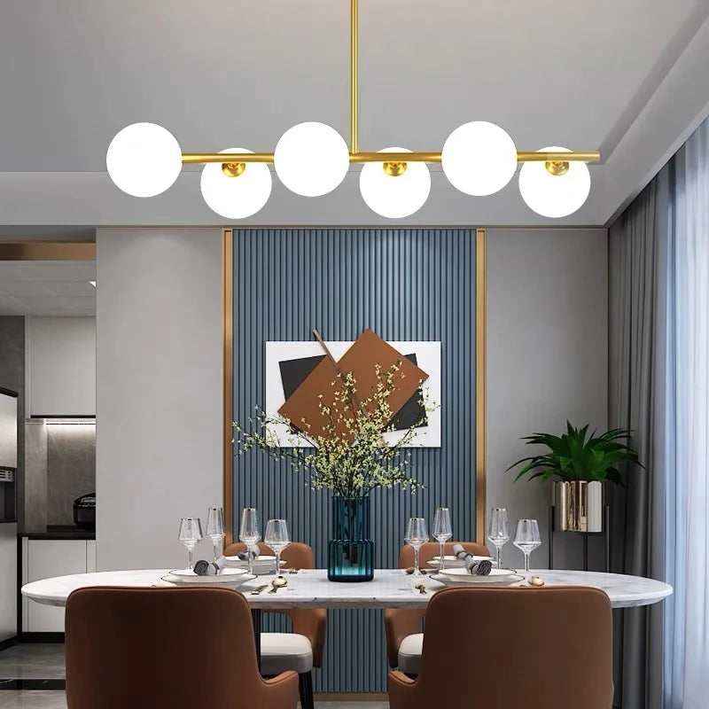 DecorBites™ Gold Glass Ball LED Pendant Light for Kitchen Dining Room Lighting