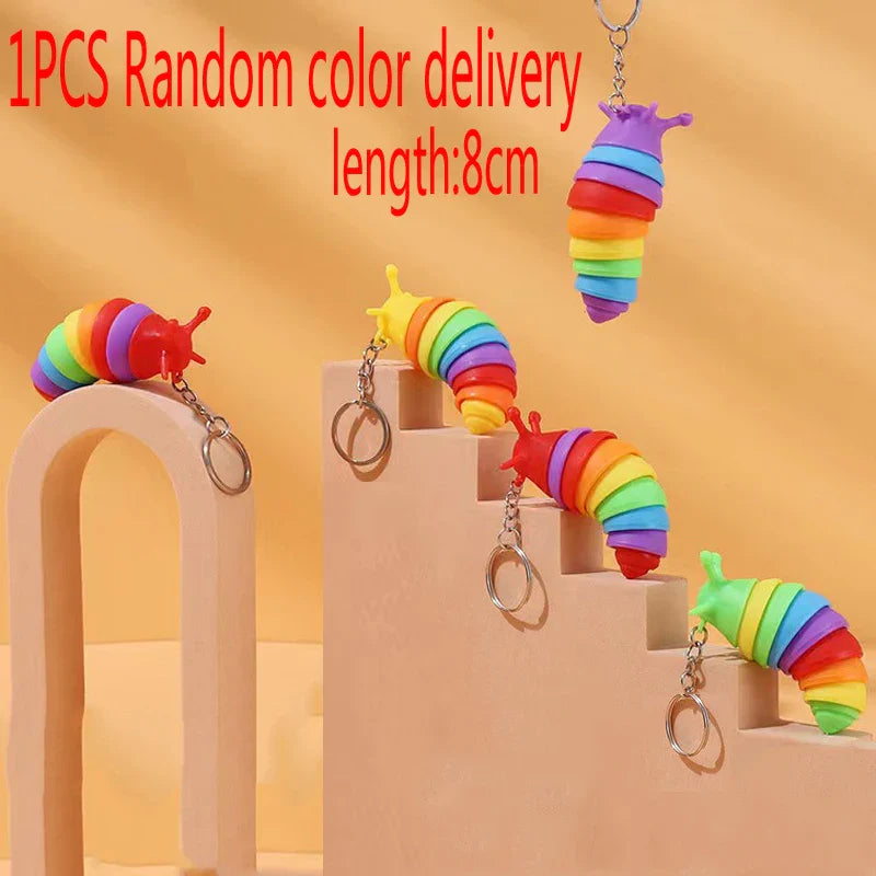 Colorful 3D Slug Fidget Toy | Articulated Sensory Stress Relief for All Ages
