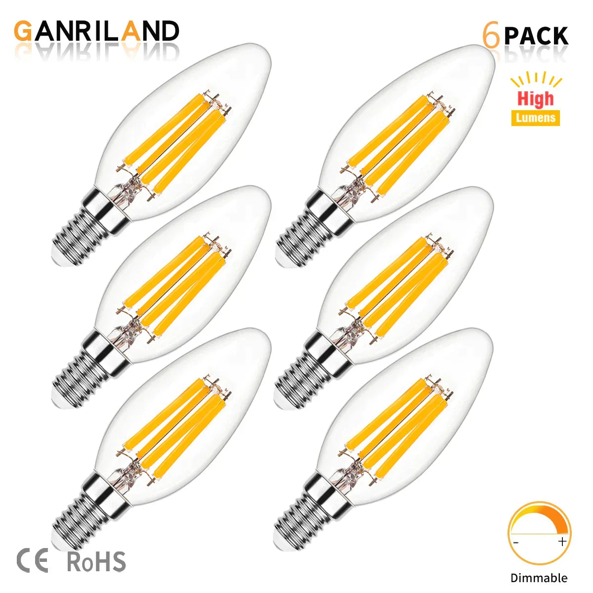 DecorBites™ LED Flame Effect Bulbs C35 6.5W 220V Dimmable Candle Filament Bulb