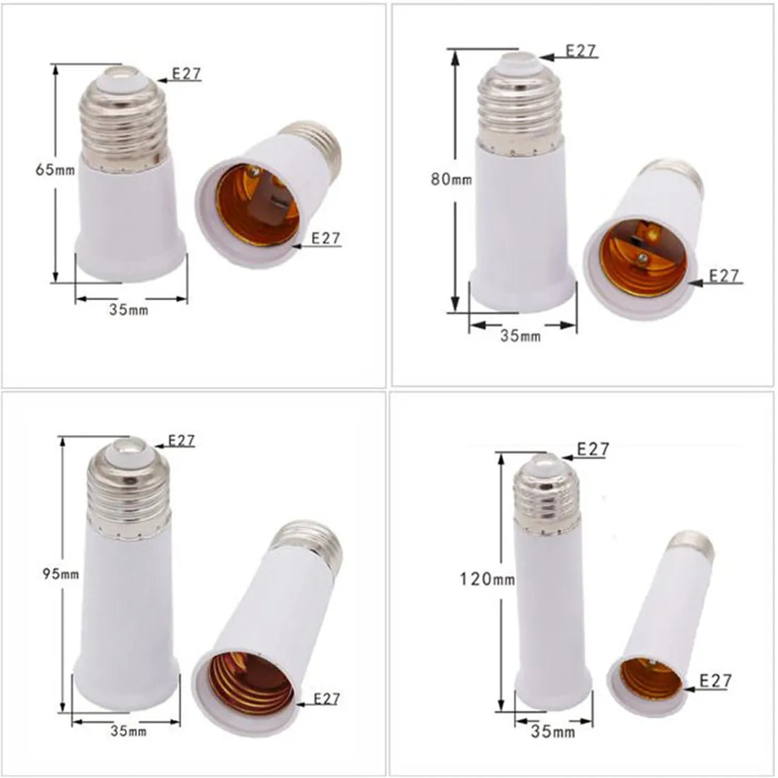 DecorBites™ E27 to E27 Socket Extender Medium Base Lamp Adapter