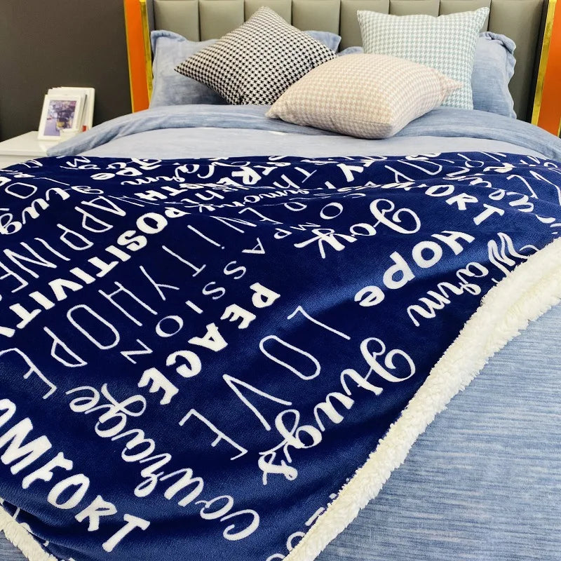 DecorBites™ Cozy Printed Flannel Double-Layer Blanket for Office Napping and Sofa Cover