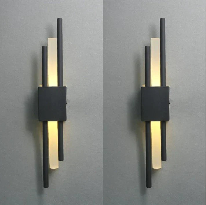 DecorBites™ Black & Gold Acrylic Pipe Wall Lamp, Modern LED Room Decor Sconce