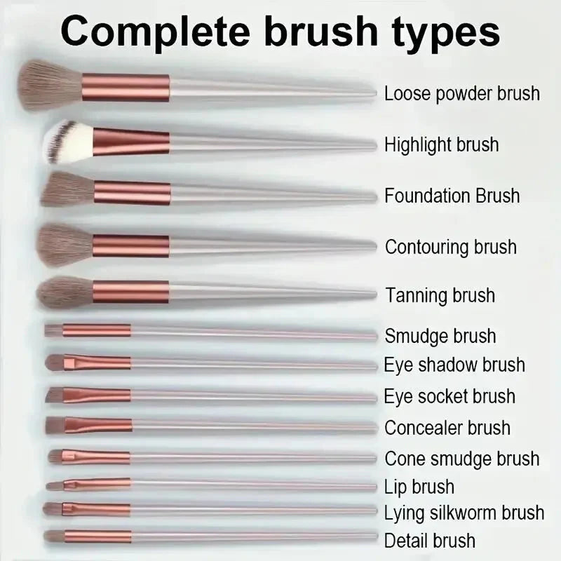 Soft Fluffy Professional Makeup Brush Set - 13-16pcs for Foundation, Eyeshadow, and More