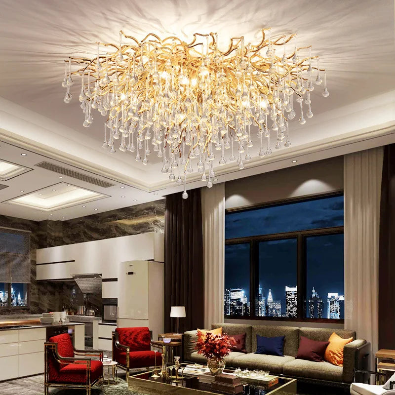 DecorBites™ Crystal Ceiling Chandelier - Luxury Lighting for Modern Spaces