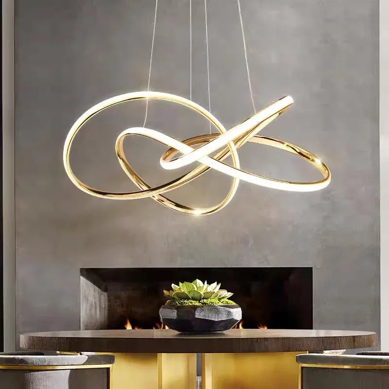 DecorBites™ Geometric LED Ceiling Chandelier Artistic Lines Modern Pendant Light